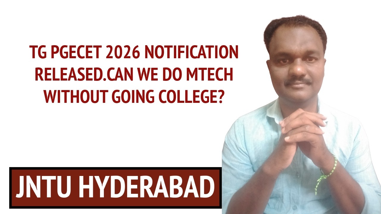 TG PGECET 2026 NOTIFICATION RELEASED.CAN WE DO MTECH WITHOUT GOING COLLEGE?#jntuh