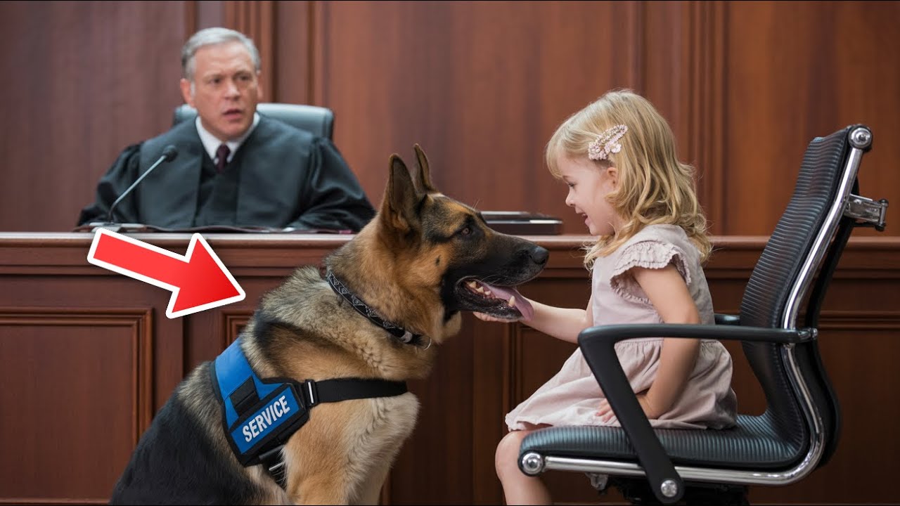 Meisje geeft verborgen signaal aan haar politiehond — de rechter stopt meteen de zitting!