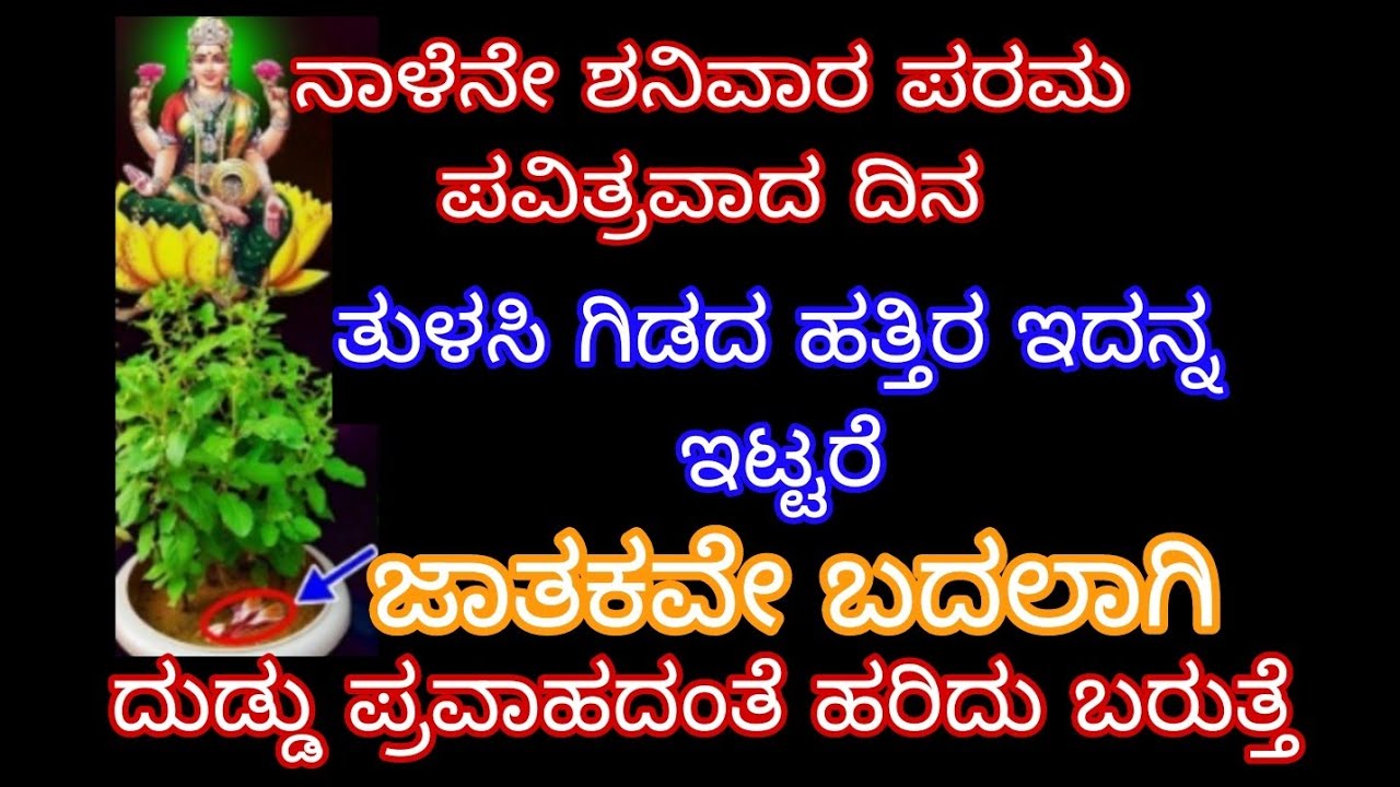 ನಾಳೆನೇ ಶನಿವಾರ ಪರಮ ಪವಿತ್ರವಾದ ದಿನ ತುಳಸಿ ಗಿಡದ ಹತ್ತಿರ ಇದನ್ನು ಇಟ್ಟರೆ ಜಾತಕ ಬದಲಾಗಿ ದುಡ್ಡು ಪ್ರವಾಹದಂತೆ ಹರಿದು