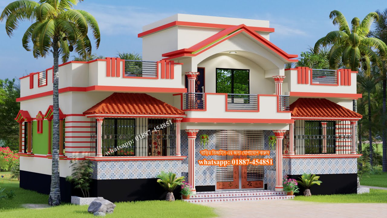 কম খরচে ৪ রুমের বাড়ির ডিজাইন। 3 Bedroom house design। ঘরের ডিজাইন। home plan। village house plans