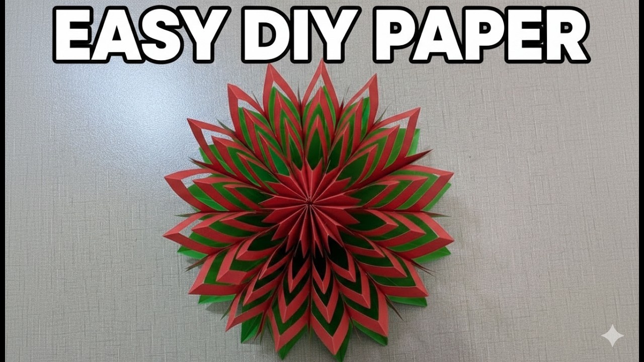 Amazing Paper Craft | Stunning 3D Paper Flower Wall Decoration Tutorial 🌼🦋