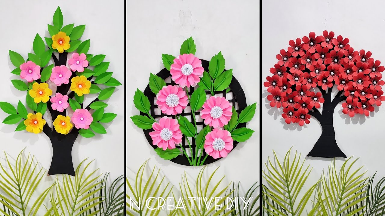 Amazing paper wall hanging ideas | Paper craft for home decoration | Paper flower wall decorations 