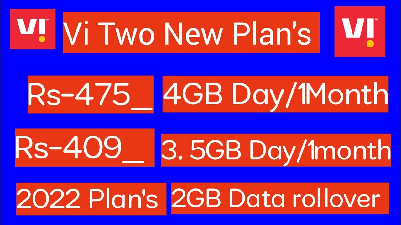 Vi (Vodafone Idea) Two New Plan's 2022 || 475rs and 409rs | Truly unlimited night 12 To 6 am 2022..