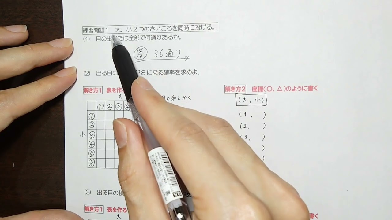 ７　2つのさいころに関する確率【1/3】