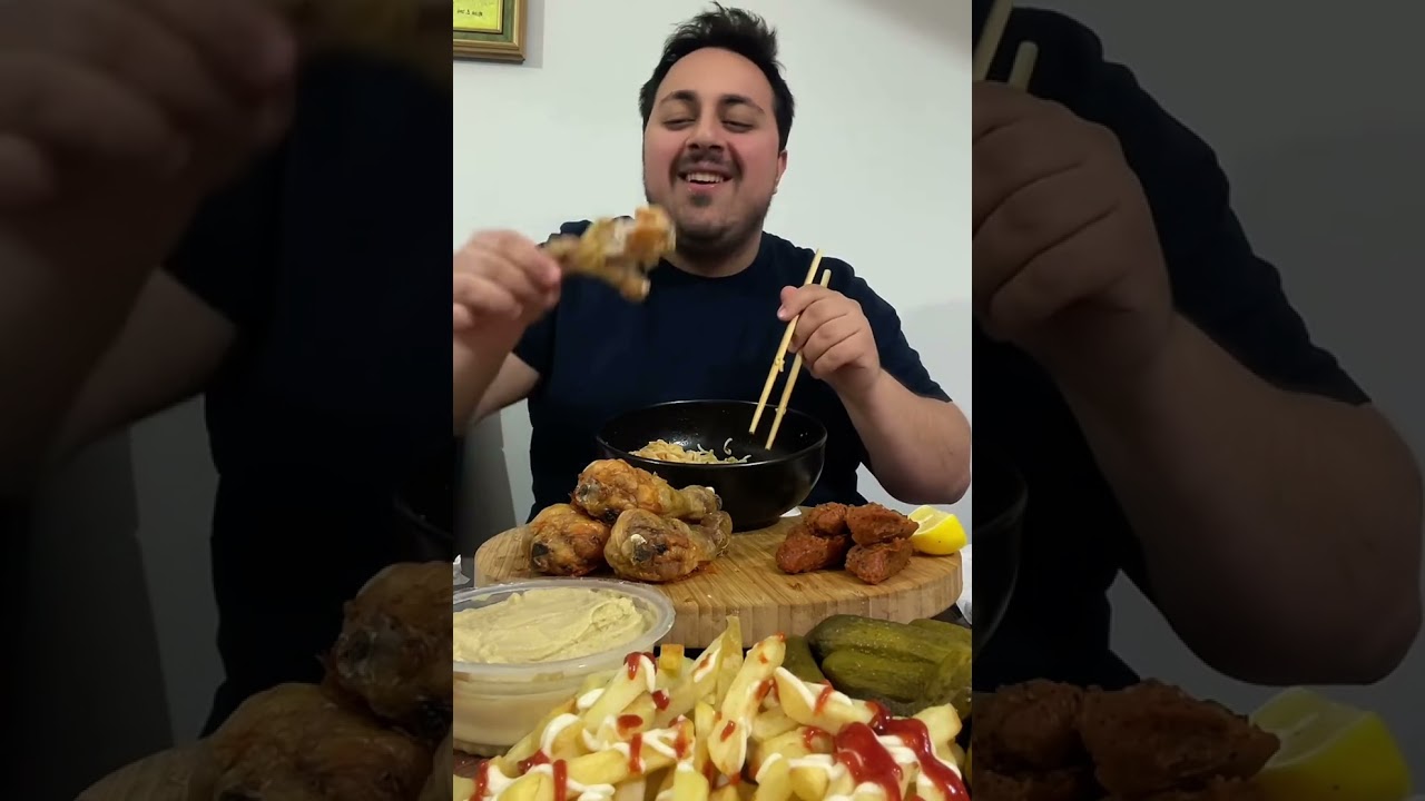 TAVUK BAĞET PATATES NOODLE MUKBANG ASMR