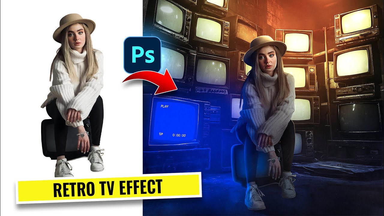 Photoshop Manipulation Tutorial - Create Retro TV Room Effect