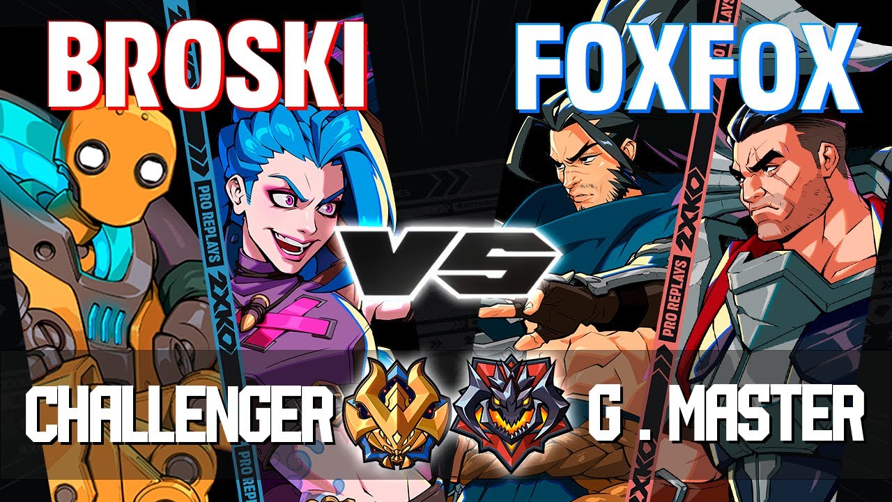 BROSKI (Jinx-Blitzcrank) vs FOXFOX (Yasuo-Darius) ▰ 2XKO Pro level replays