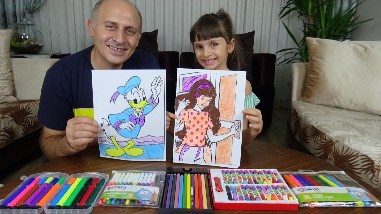 Babam İle 3 Renk Boyama Challenge | 3 Marker Challenge