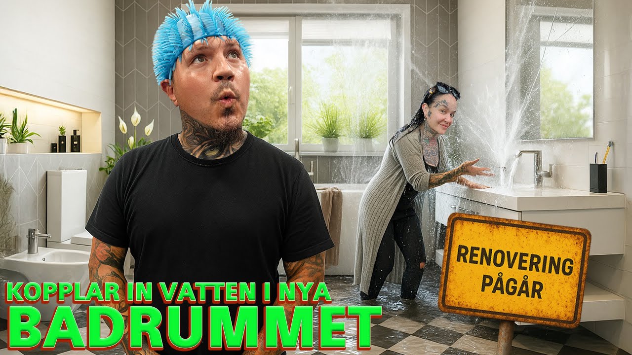 Kopplar In Vatten i Nya Badrummet & Pappa Skämmer Ut Sig - Renoverar Nya Huset