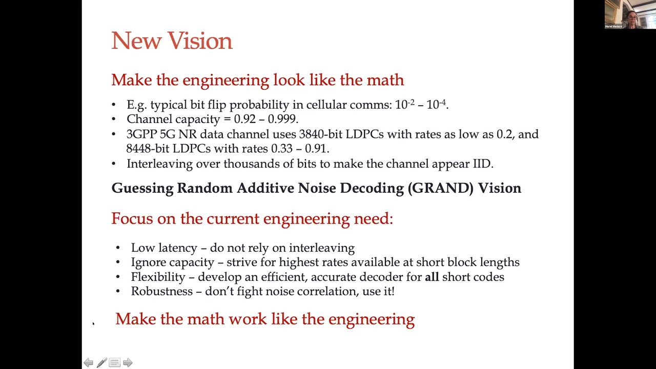 Muriel Medard:  Guessing Random Additive Noise Decoding (GRAND) (Keynote Address)