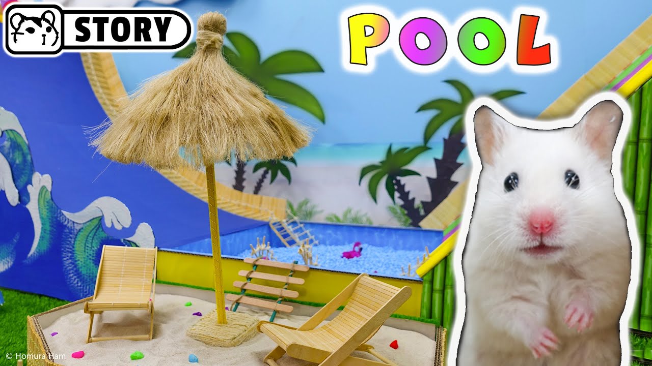 Аквапарк для хомяка 🌴 Бассейн и водные горки 🌴 песчаный пляж 🌴 Хомура Хам