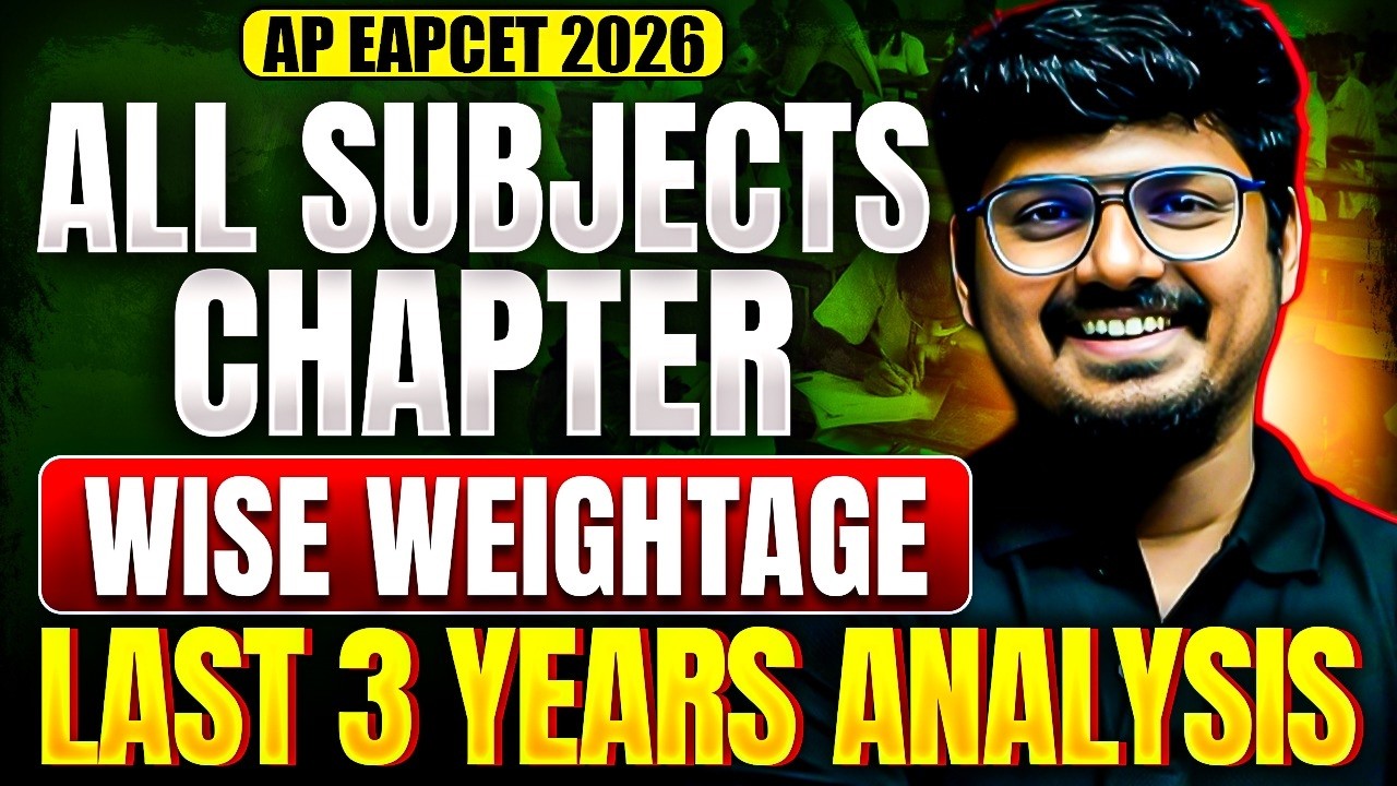 AP EAPCET 2026 Chapter Wise Weightage 🔥 | Subject Wise Analysis | Maths, Physics, Chemistry
