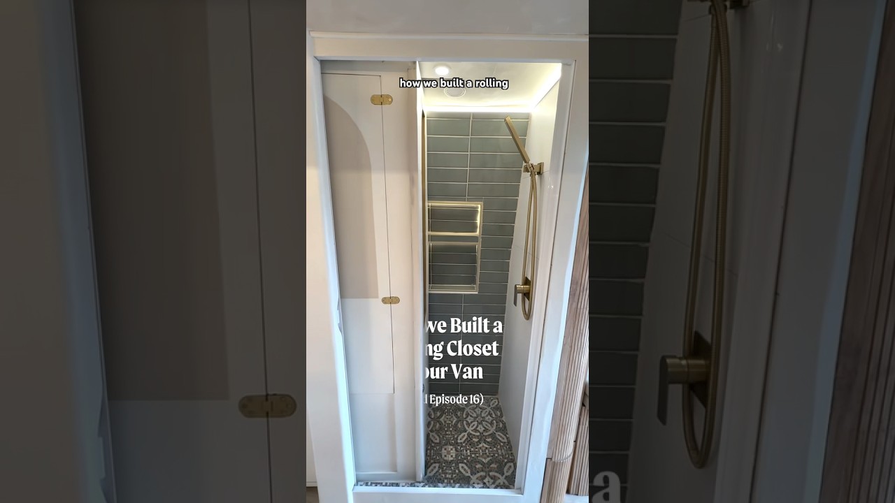 The most epic van bathroom you&rsquo;ll ever see!  #vanconversion #vanlife #vanbuild