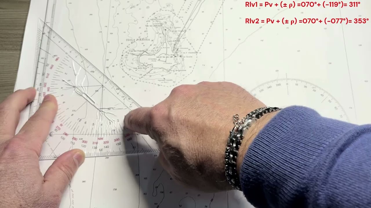 Patente Nautica ep. 68 - Carteggio Oltre Mappa 5D - Scarroccio (Esercizio 68 - 5.3.4-2)