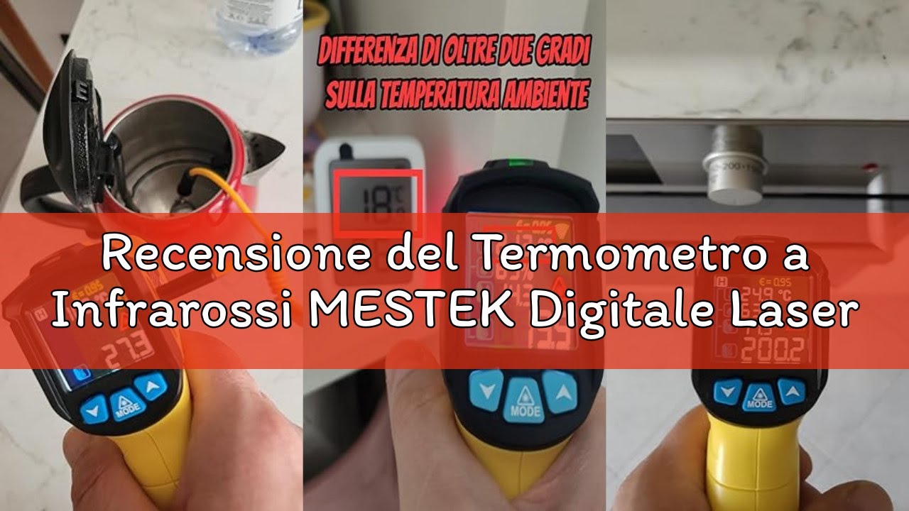 Recensione del Termometro a Infrarossi MESTEK Digitale Laser Temperatura Pirometro -50 °C 800 °C con