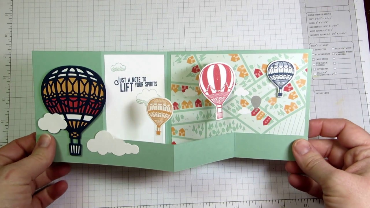 Floating Hot Air Balloons: Double Z Fold Card