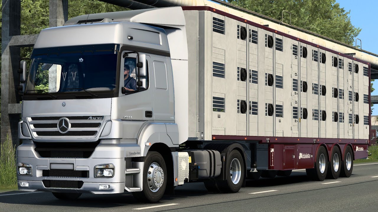 Mercedes Benz Axor | Livestock Trailer Michieletto | Mods | 1.44 Euro Truck Simulator 2 Gameplay