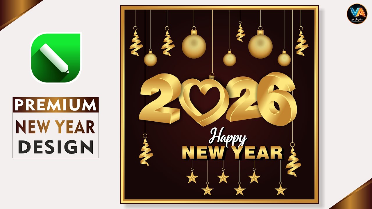 Happy New Year 2026 Poster Design | Professional New Year Poster in CorelDRAW