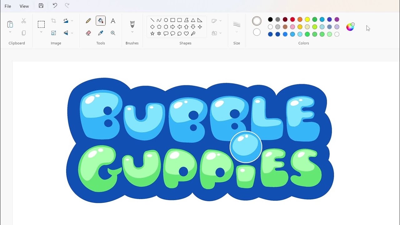 How to draw the Bubble Guppies logo using MS Paint | How to draw on your computer