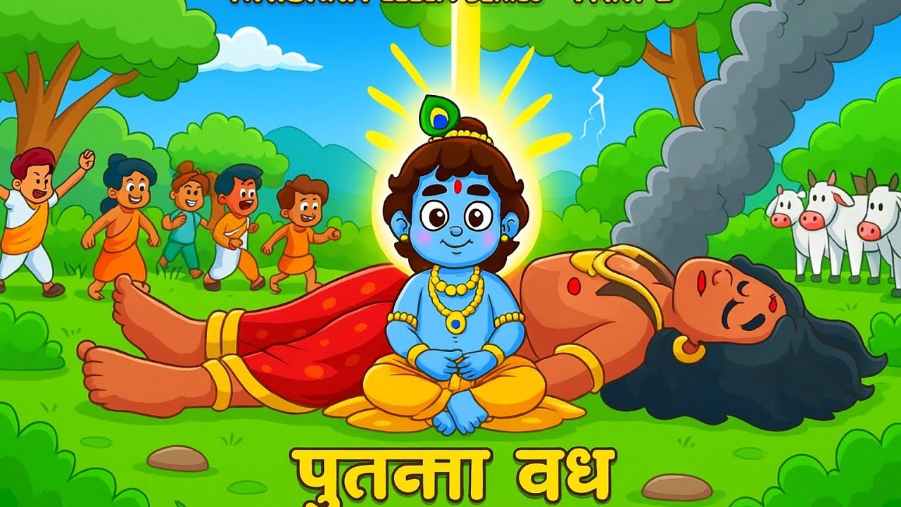 पूतना वध कथा | Krishna Leela | बाल कृष्ण और राक्षसी पूतना की मृत्यु | Putna Vadh Story in Hindi 