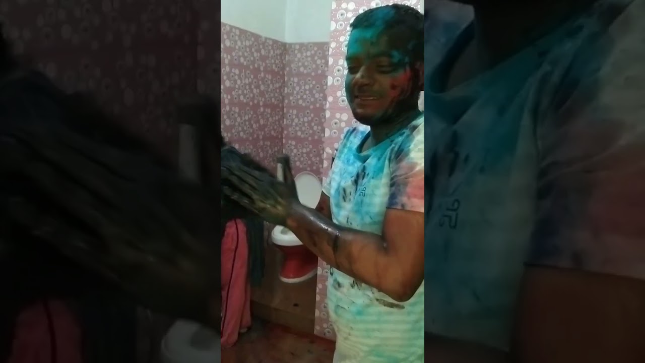 bhanje ji ne bahut bhayankar Holi kheli 😂😂kis kisne kheli is tarah holi
