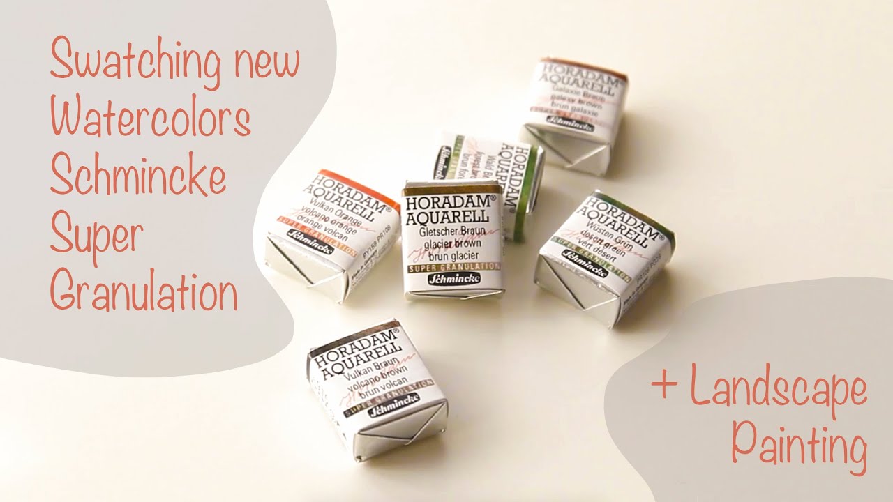 Swatching Schmincke Super Granulation Watercolors + Landscape painting