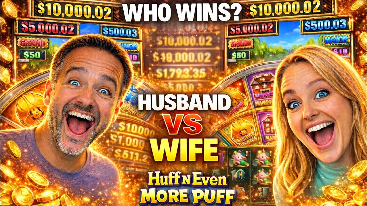 Husband vs Wife on Huff N’ Even More Puff… WHO WINS?! 😳🎰