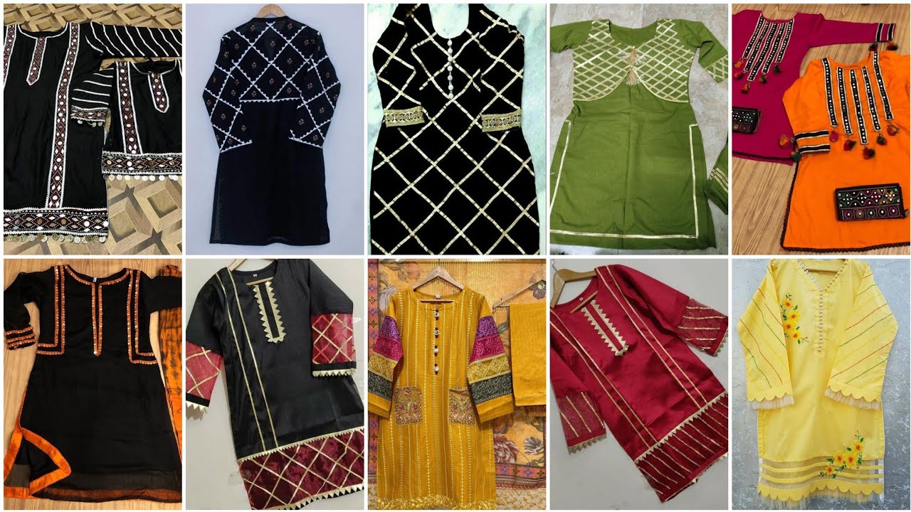 latest kurta design with Gota patti /kurta style with lace/ #kurta
