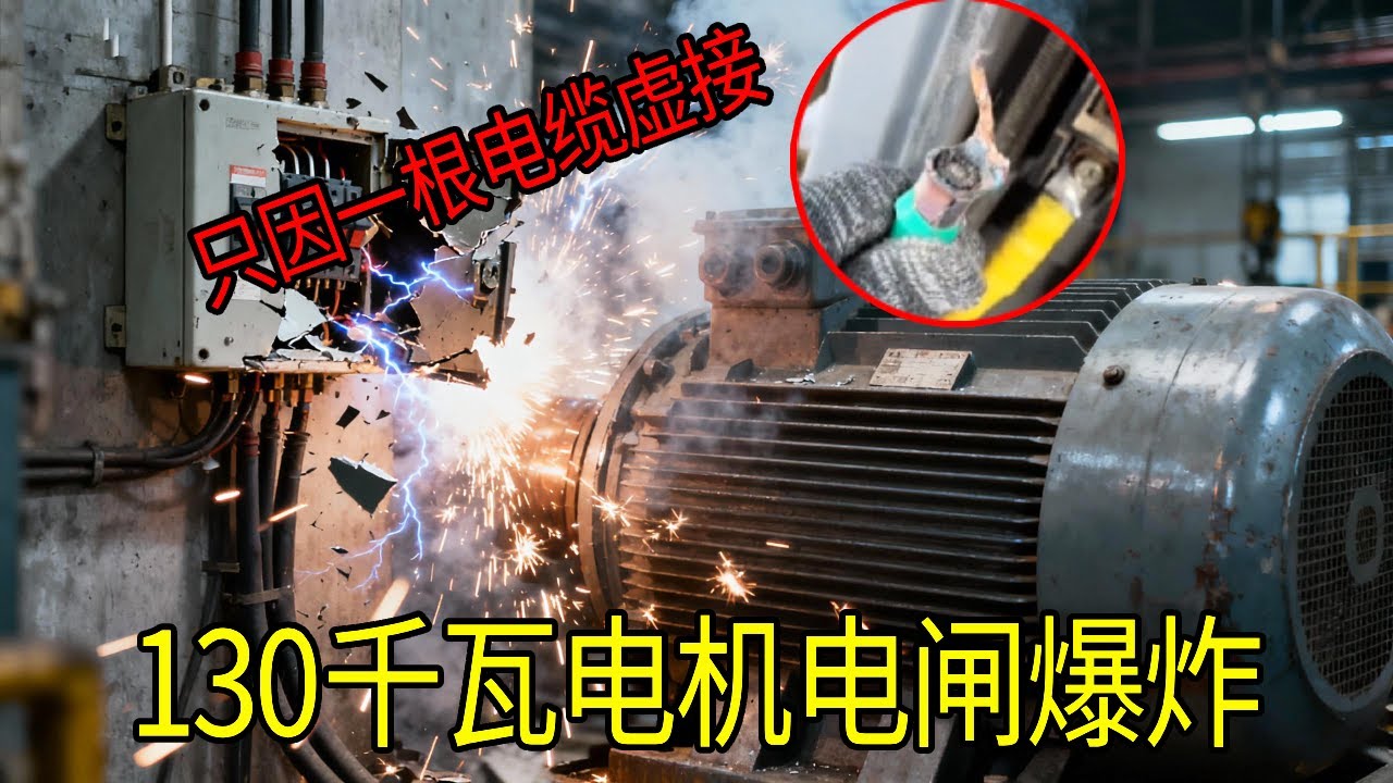 130千瓦的电机电闸爆炸，电工被吓到直接跑路！原因却只是一根电缆虚接？【城阳电工电路】