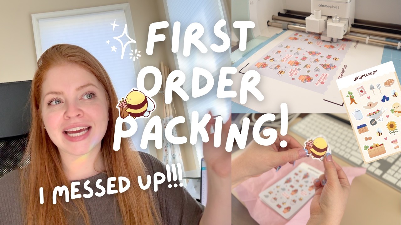 Realistic Week ✨ Building my small business | Packing my first orders and designing a sticker sheet