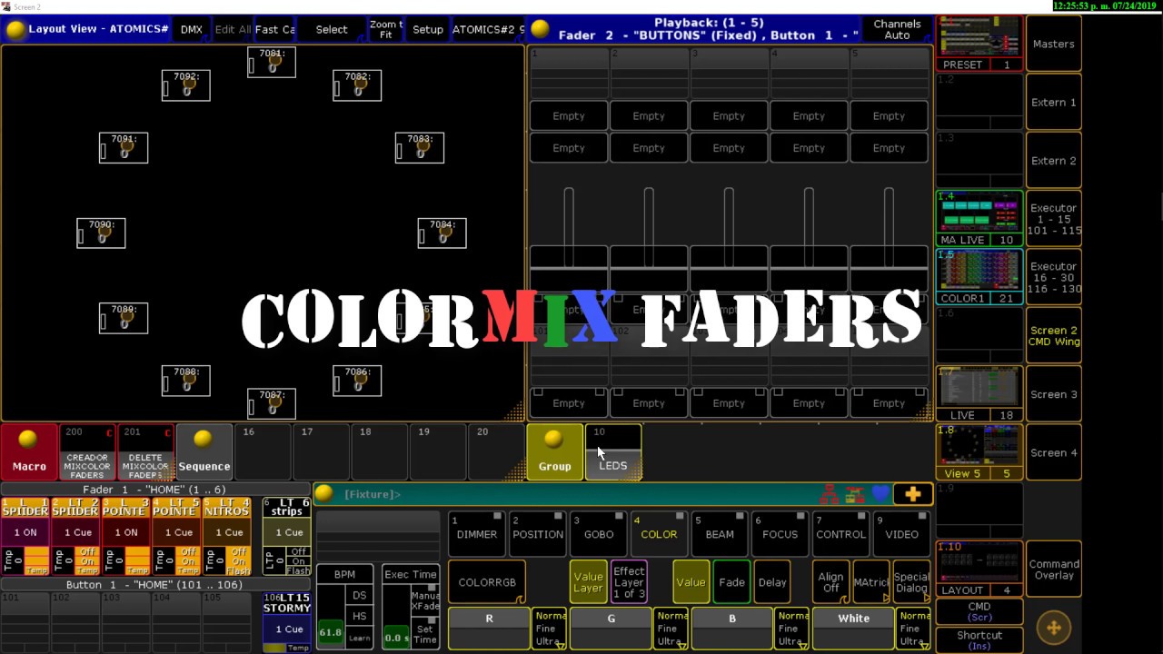 COLORMIX FADER en grandMA2 TUTORIAL EN ESPAÑOL