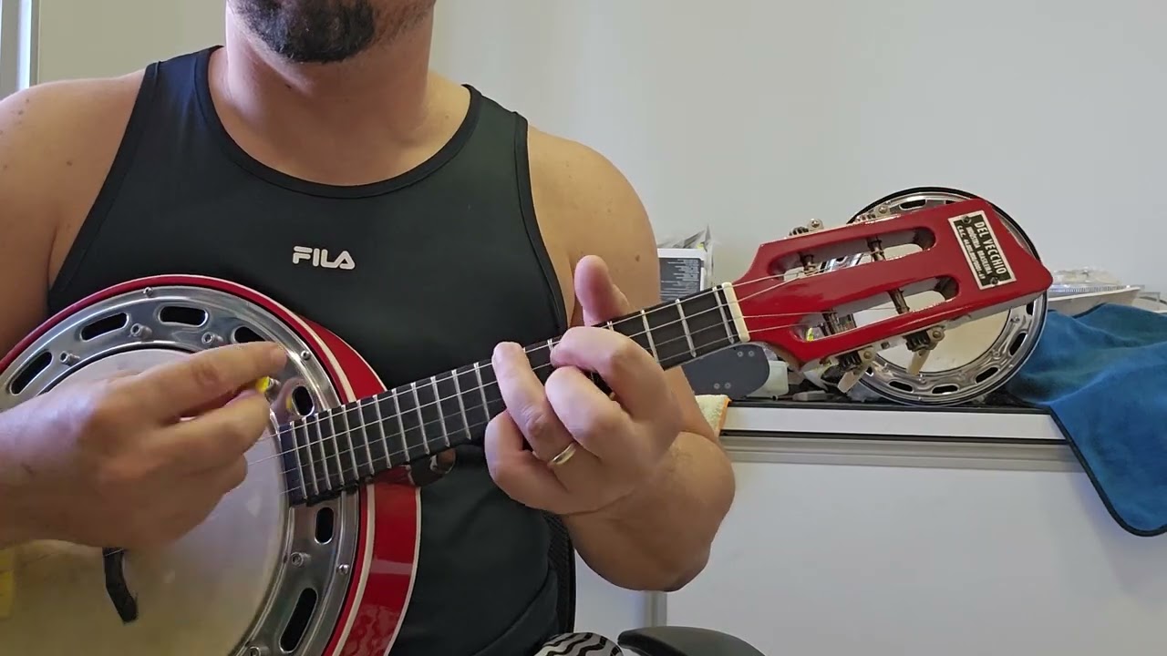 [Regulagens] Banjo Del Vecchio Vermelho anos 1990 Reformado