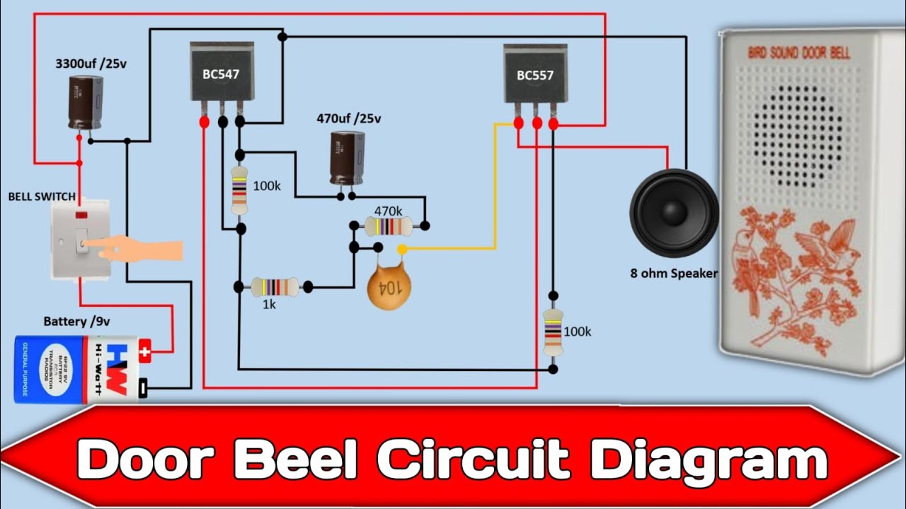 How To Make An Electronic Doorbell Circuit | Doorbell Circuit Diagram | Calling Bell Circuit Diagram