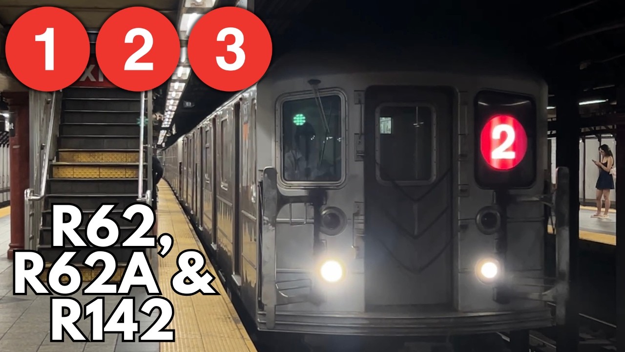 IRT 7th Avenue: R62, R62A & R142 (1) (2) and (3) trains + R62A Refuse train @ 72nd Street