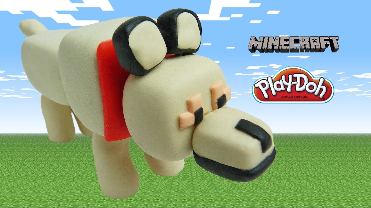 play doh minecraft wolf - how to make with playdoh