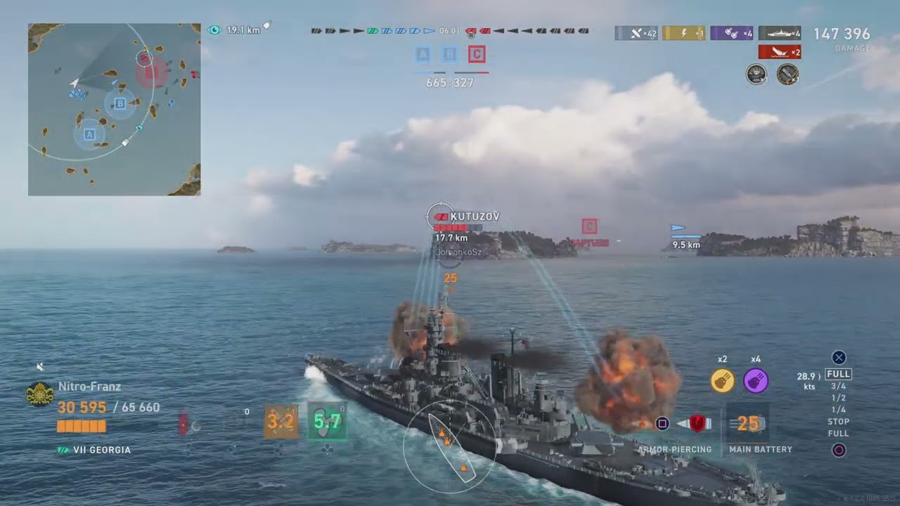 GEORGIA with Legendary Artillery Mod 2 is very OP - WOWS LEGENDS with Nitro-Franz