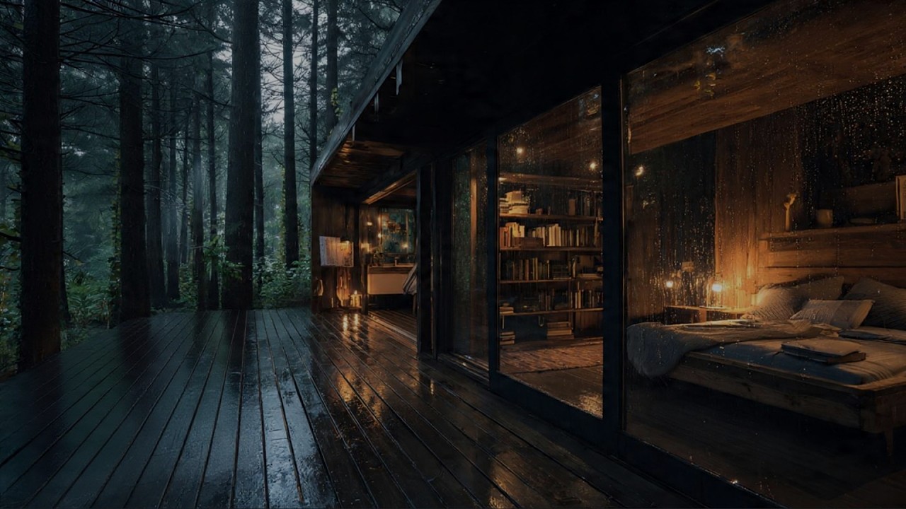 Natural Sounds for Sleep - Chase Away Insomnia, Say Goodbye to Stress with Heavy Rain in the Forest