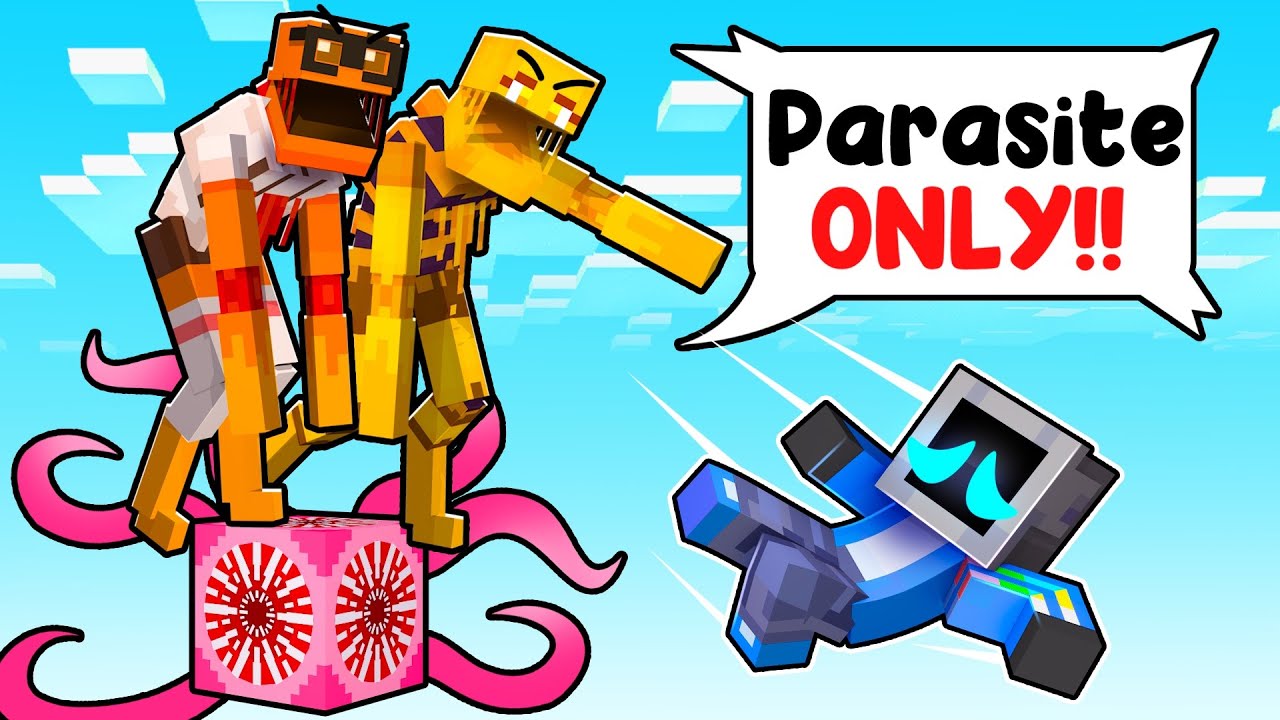 One TeeVee on a PARASITE BLOCK in Minecraft!