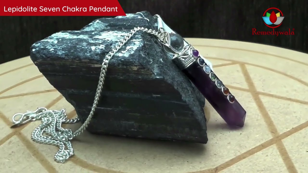 Lepidolite Seven Chakra Pendant &ndash; Remedywala