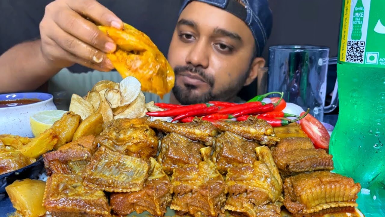 Eating Asmr: 1kg Spicy Shankar fish curry eating with masala cabbage | spicy food eating mukbang