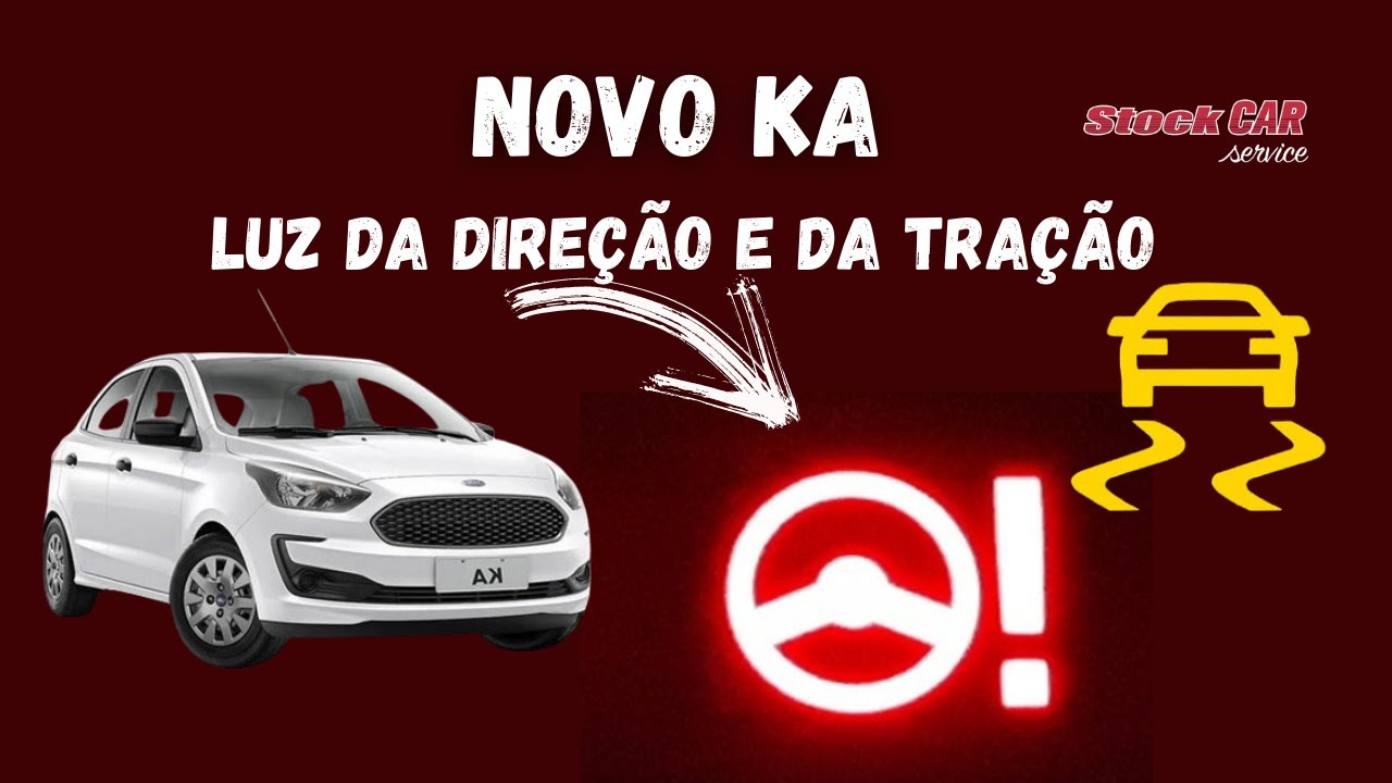 Ford ka com a luz da direção e controle de tração. Teste do sensor de ângulo de direção.