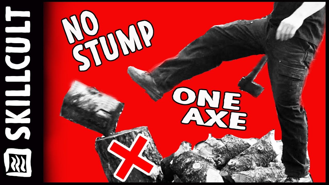 Split Firewood On The Ground!, No Stumps, No Flat Ends or Splitting Axes, Axe Cut Wood,