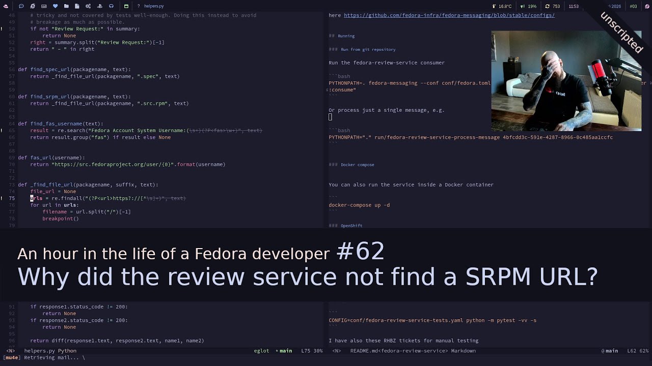 Час из жизни разработчика Fedora #62 | На самом деле всего 20 минут