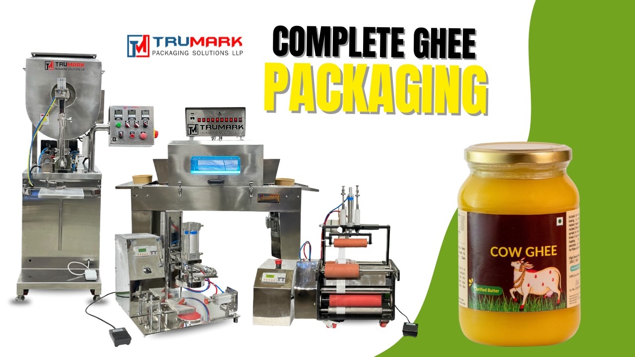 Мини-завод по упаковке топленого масла — розлив, укупорка, маркировка.