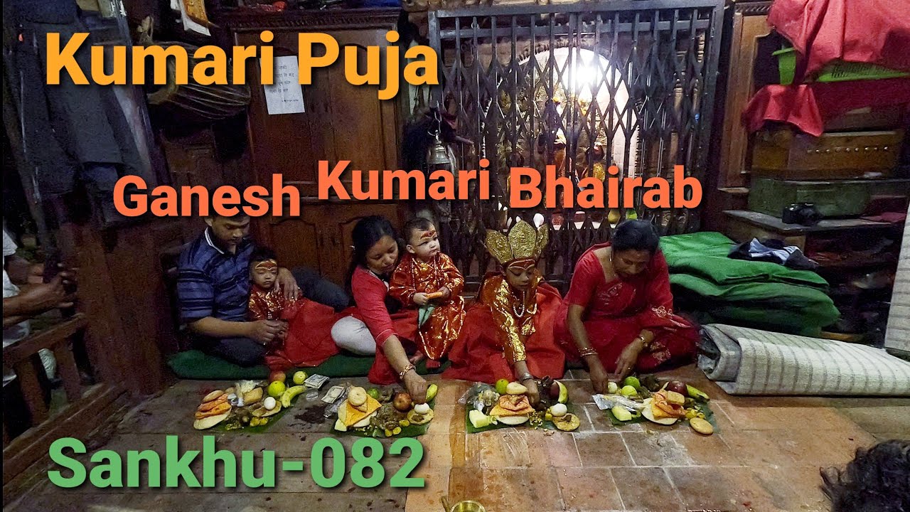 Living Goddess Kumari Puja@ Sankhu. Ganesh,Kumari and Bhirab puja once in every year of Indra Jatra.