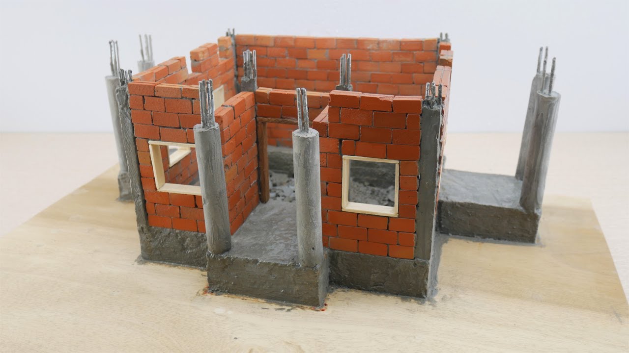 Como Fazer Uma Mini Casa Impressionante de Concreto #1 -- BRICKLAYING -- Wind Power Home