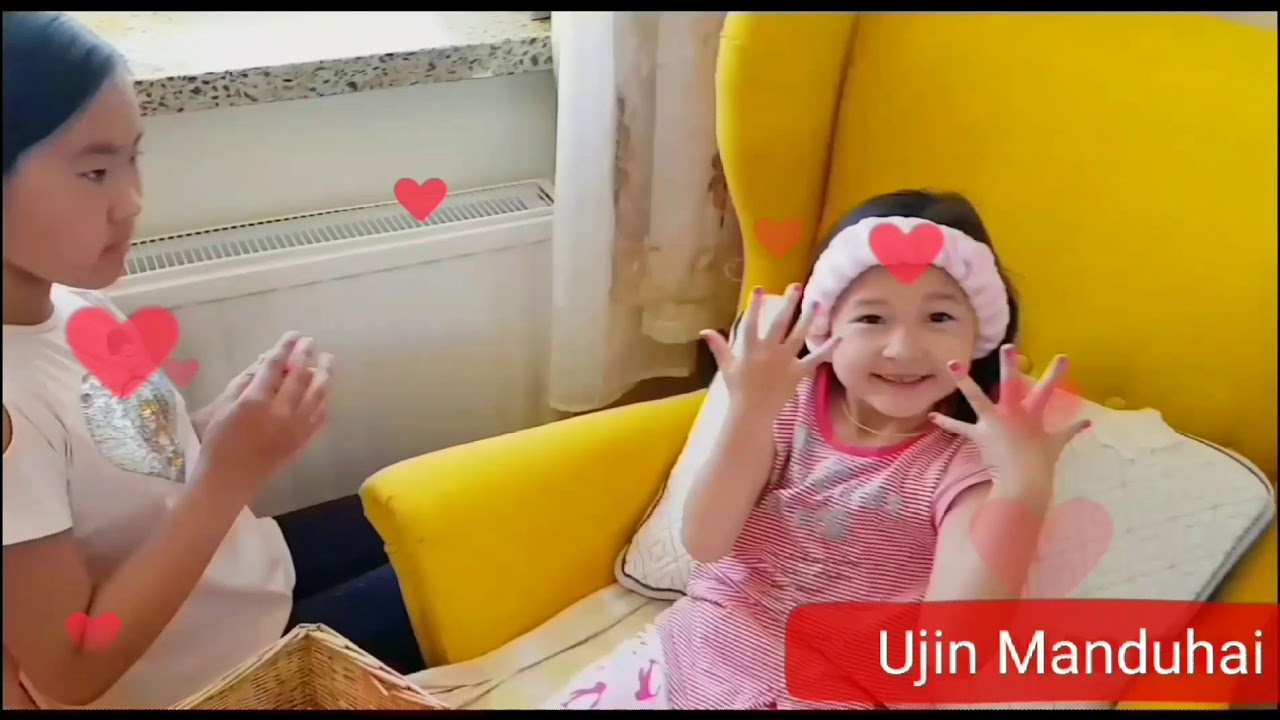 Влог41 Гэрийн гоо сайхны салон Girls had beauty salon at home during quarantine, 어린이 홈 매니큐어, 홈 미용실,