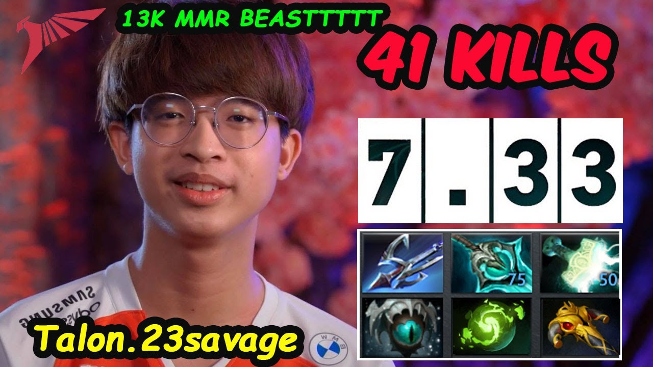 Talon 23savage Slark - UNHUMAN 41 KILLS NEW PATCH 7.33 Dota 2