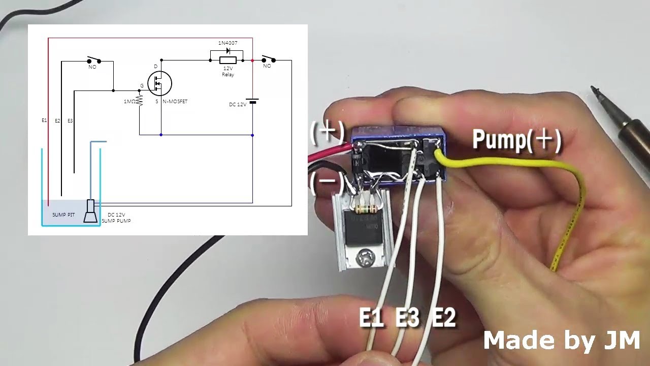 DIY Sump Pump Control Circuit (DC12V)