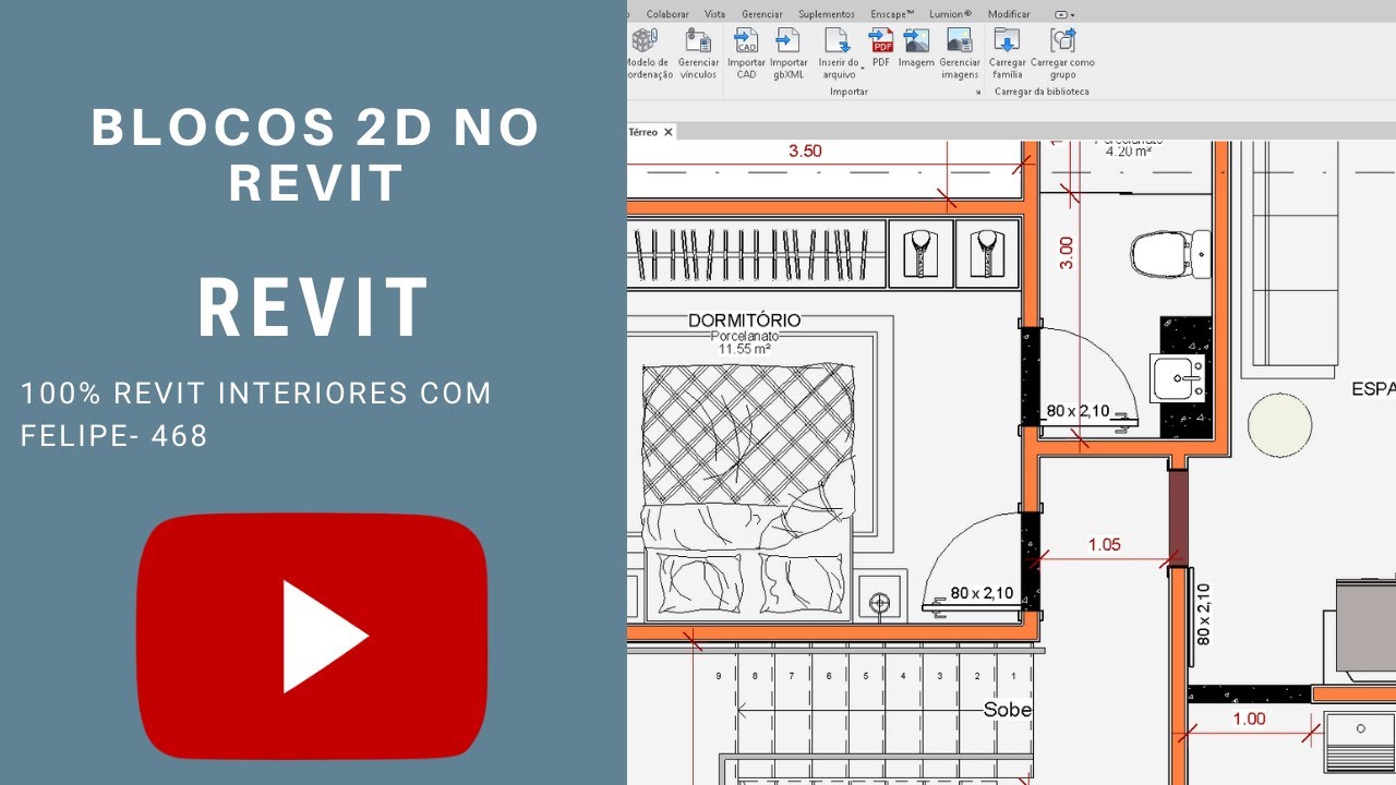 100% Revit Interiores Felipe- Aula 468 - BLOCOS 2D NO REVIT